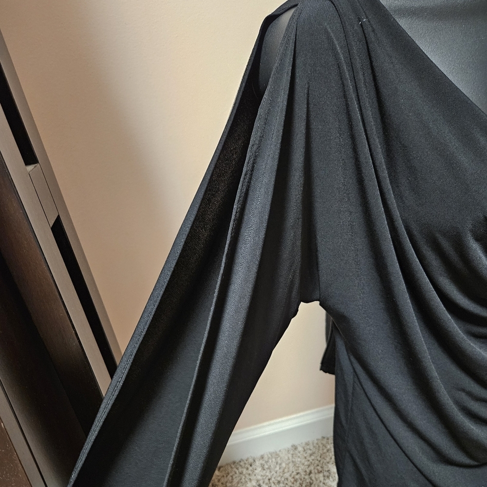 VENUSBlack Draped Asymmetrical Cowl Neck Top - Picture 7 of 13